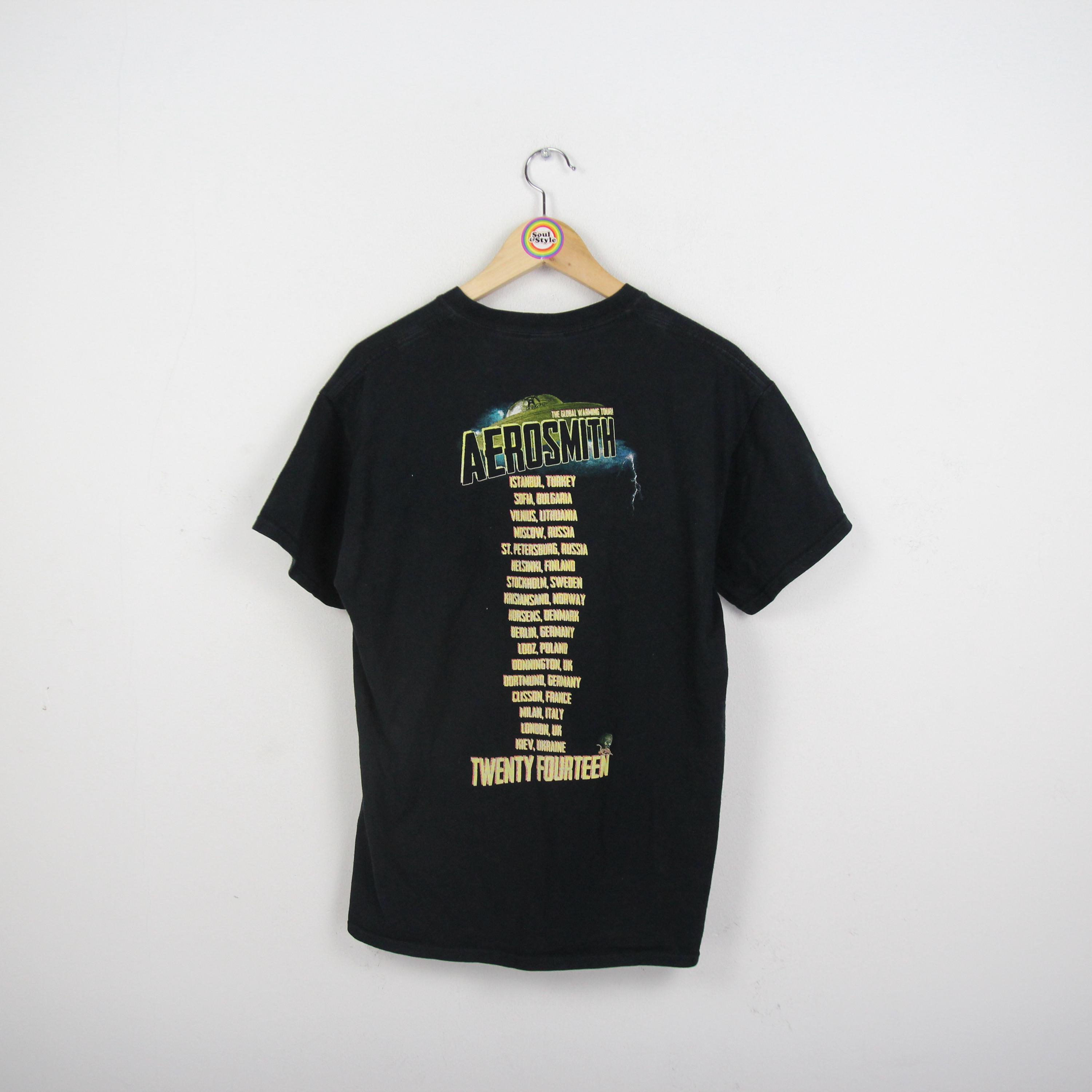 Vintage T-shirt Size M Aerosmtih 2014 the Global Warming Tour - Etsy