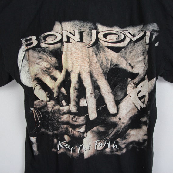 1992年製 BON JOVI Tシャツ　サイズL Vintage T-shirt Size L Bon Jovi Keep the Faith 1992 - Etsy Ireland