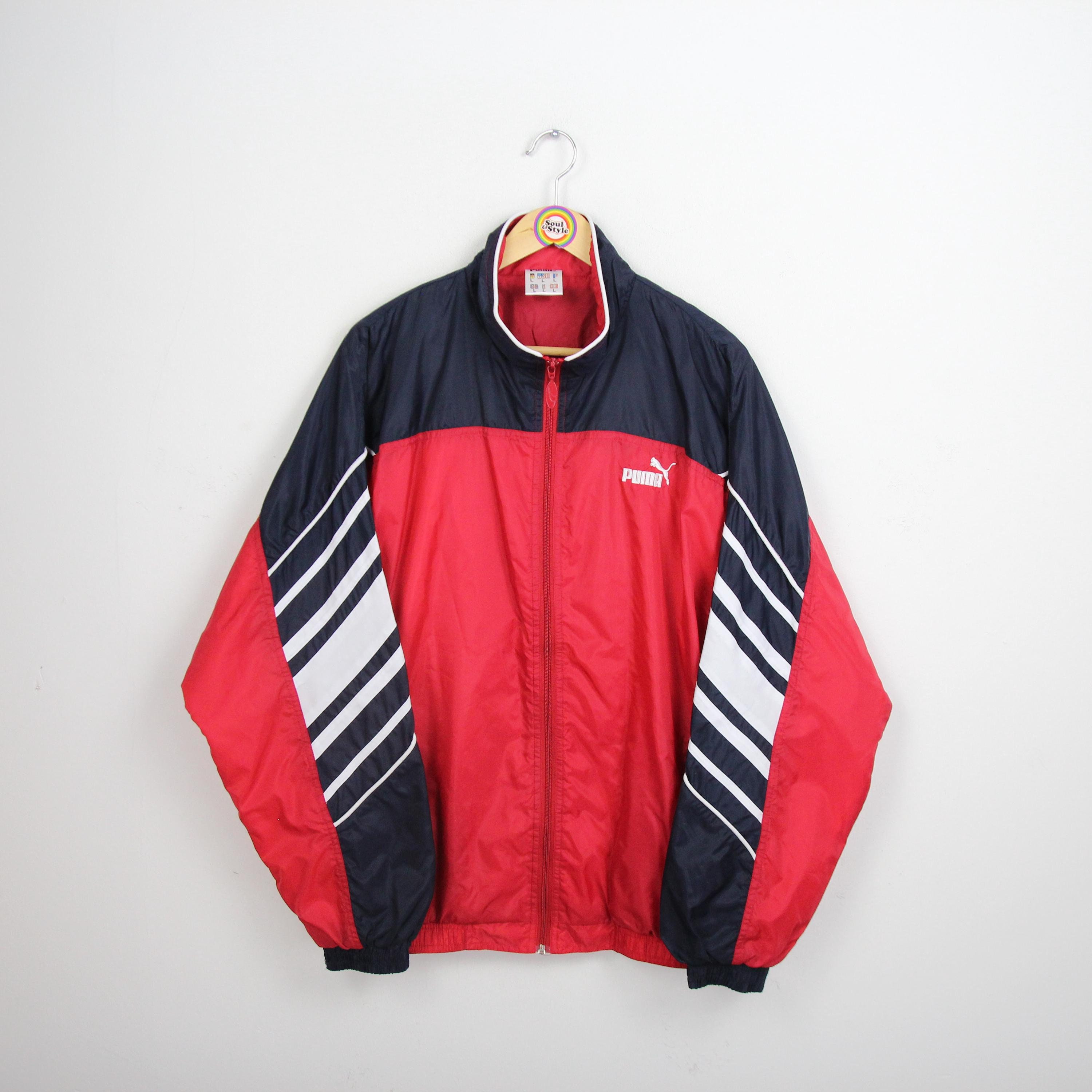 PUMA Indians ジャケット Lサイズ ネイビー/レッド Vintage 90s PUMA Sports Jacket L Training Jacket Sports Parka - Etsy