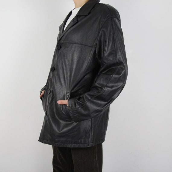 Vintage 80s 90s Giorgio leather coat size XL - image 3