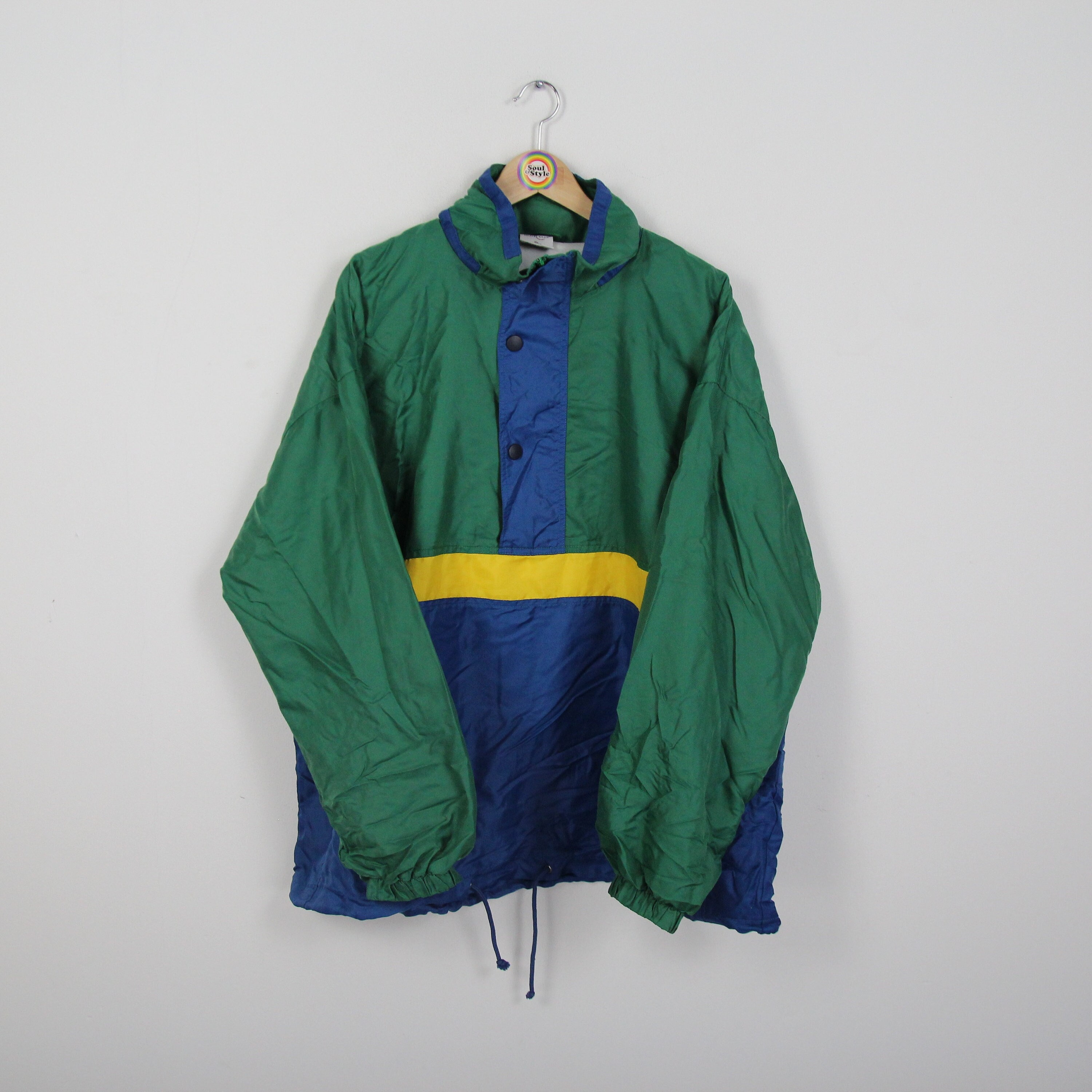 BTS VINTAGE RETRO WINDBREAKER テヒョン　Lサイズ Vintage 90s Rain Jacket Slip Jacket XL Marcel Clair Windbreaker - Etsy