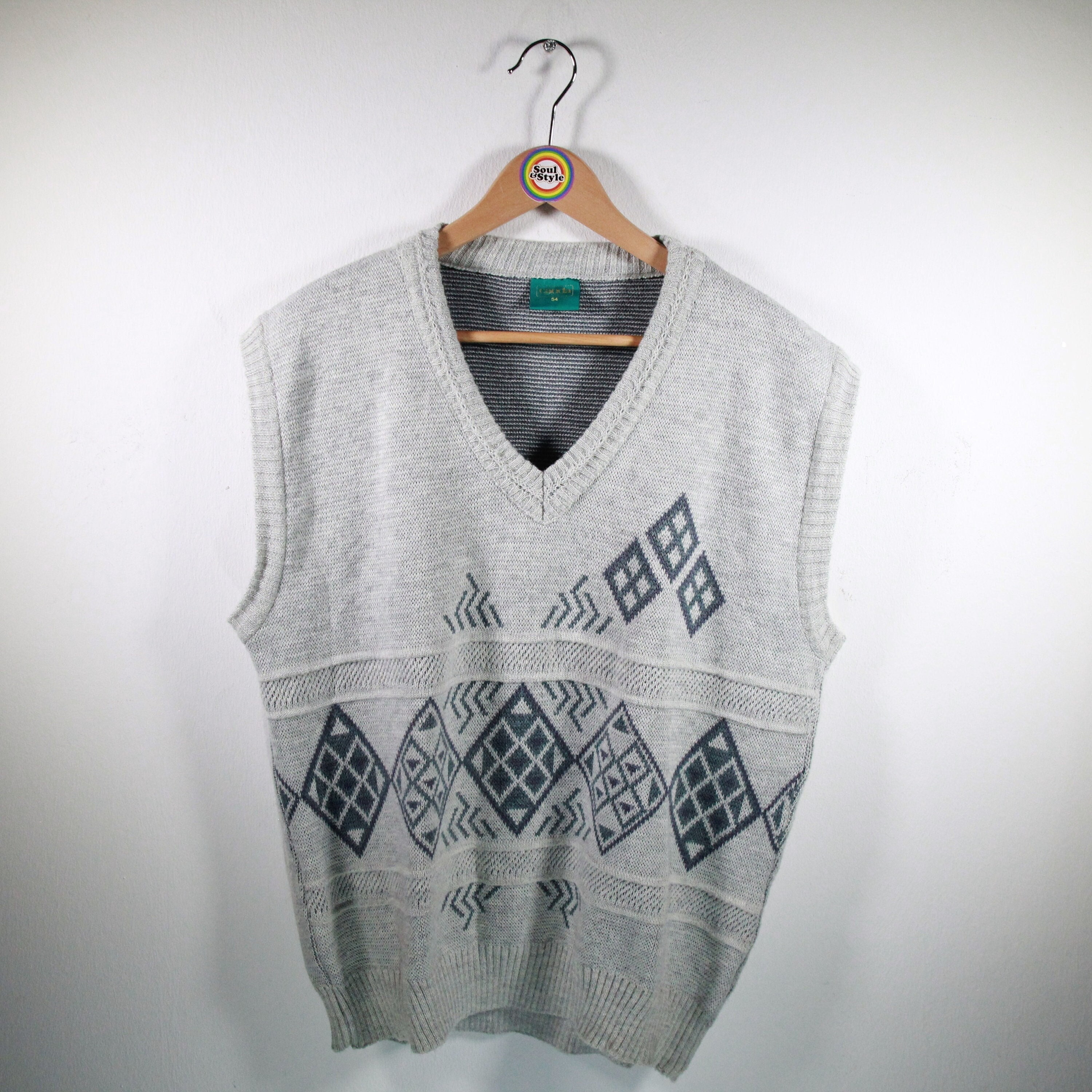 Actuator trui verjaardag Vintage 80s Knitted Sweater Sweater Knitted Vest Size M-L - Etsy