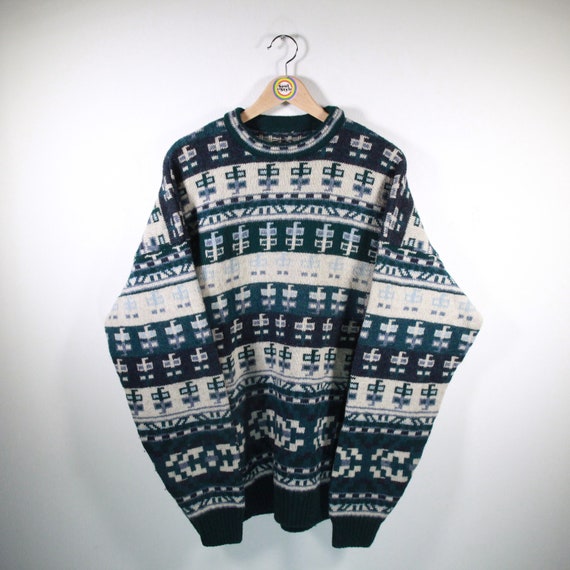 Vintage 80s Knitted Sweater Size XL - Etsy