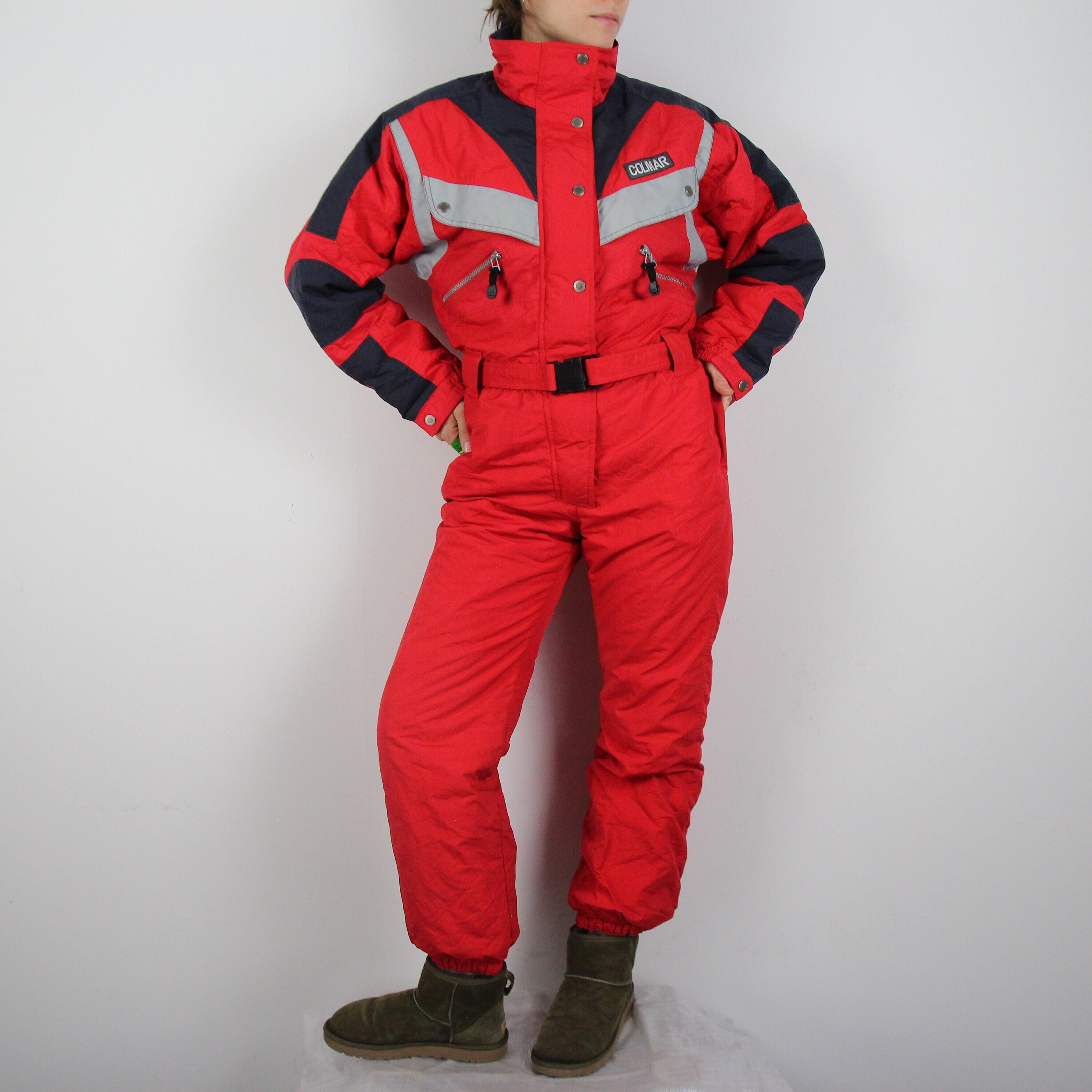 Tuta Da Sci Retrò Anni '80 Per Uomo – Stampa Colorata, Elasticità In Vita, Zip Frontale, Lavabile A 30°, Per Après-Ski E Carnevale (XXXL)