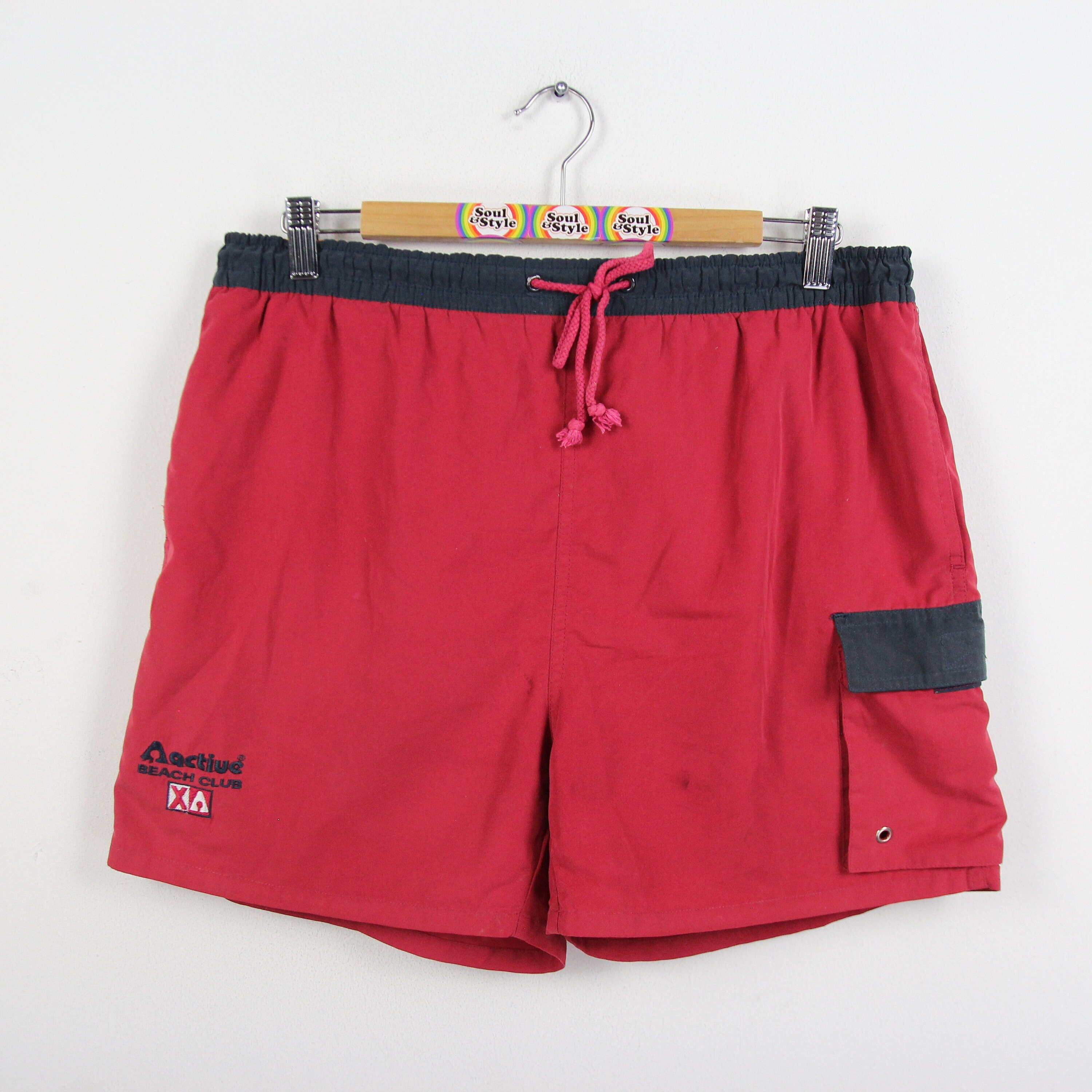 Short de sport vintage des années 90, maillot de bain, taille M
