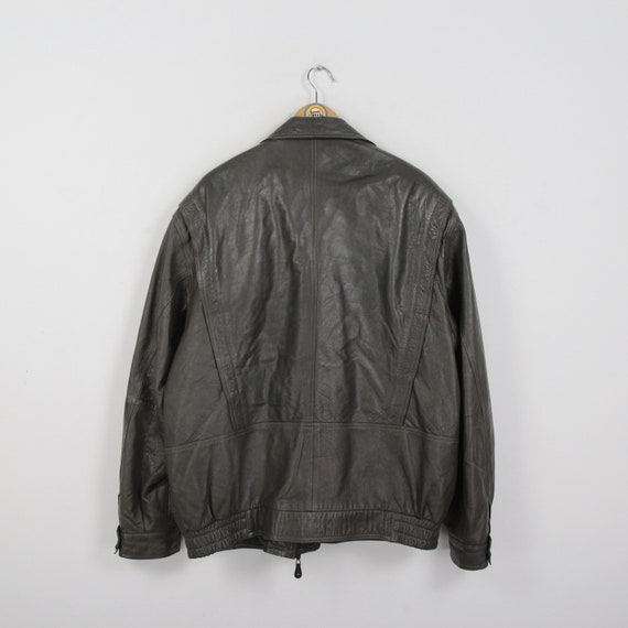 Vintage 80s 90s Leather Jacket Leather Bomber Size XL Made in West 