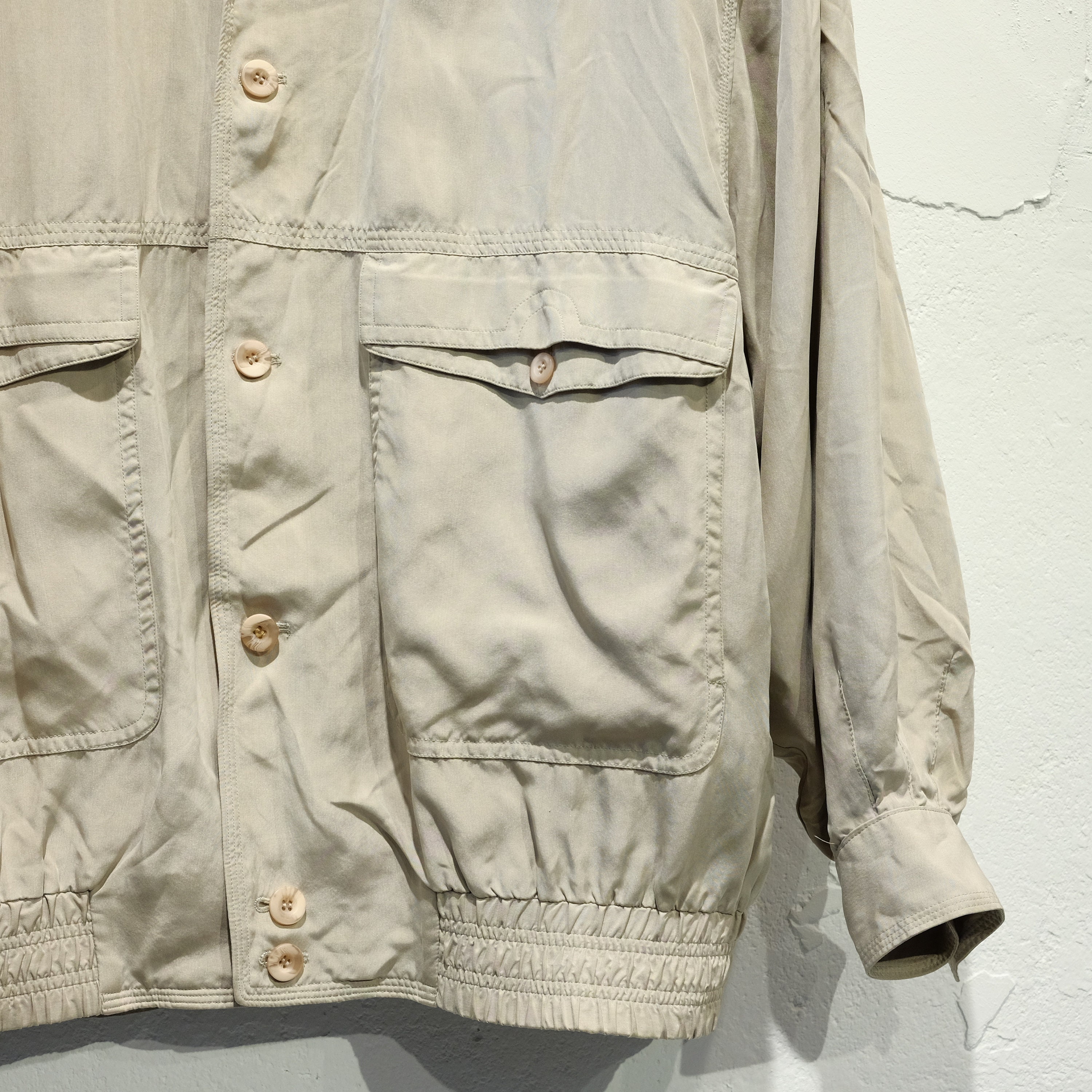 Vintage 90s Silk Jacket Silk Blouson L 54 - Etsy