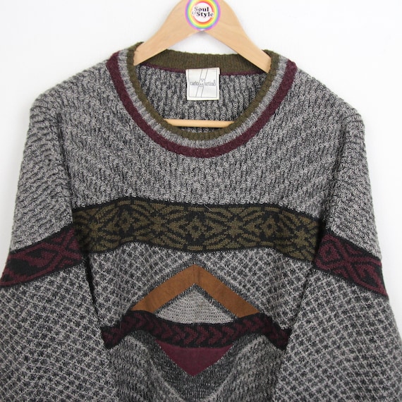 Vintage 80s Knitted Sweater Size XL (54) Carlo Martino