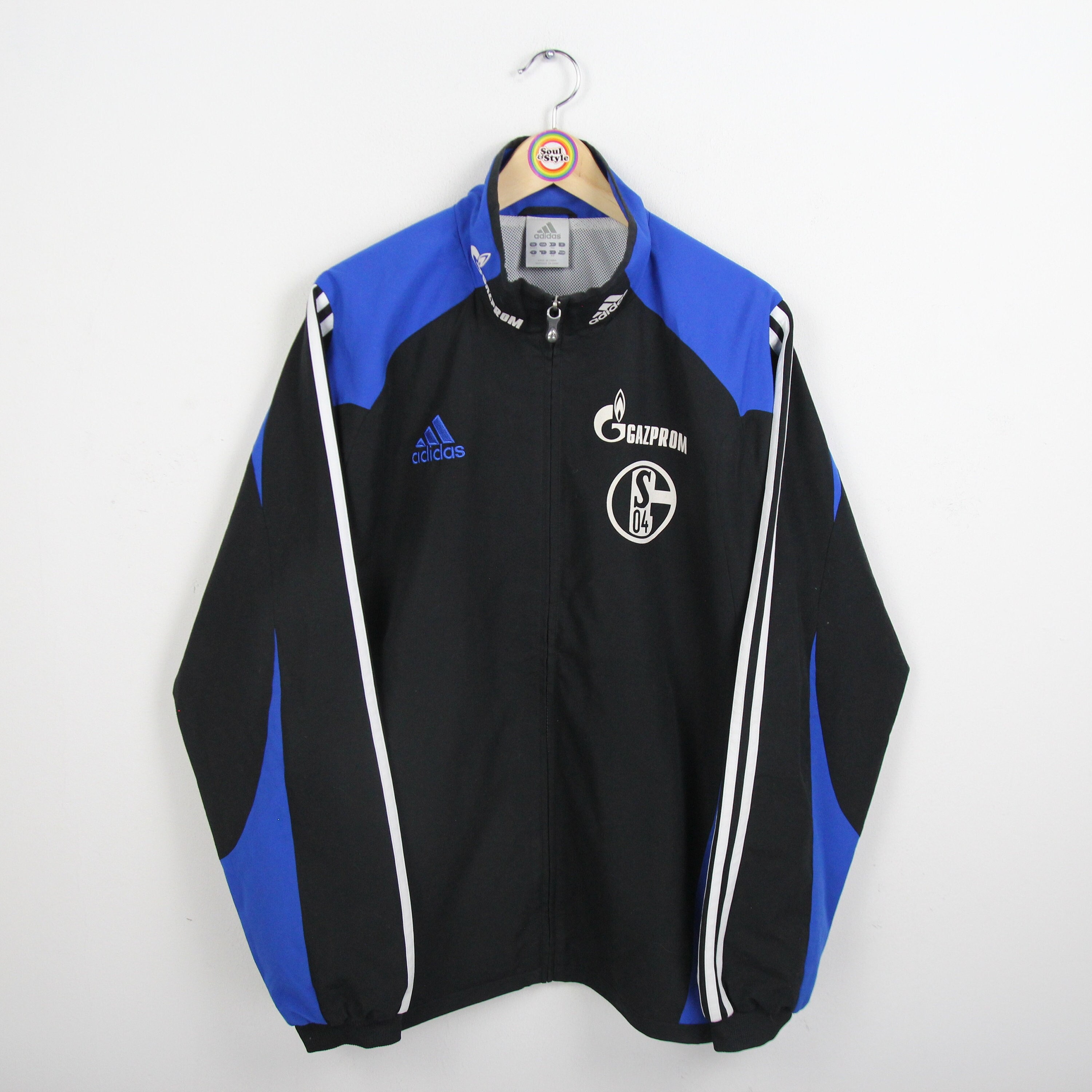 College Jacke Schalke Retro Jacke Vintage 90s Sportjacke XL
