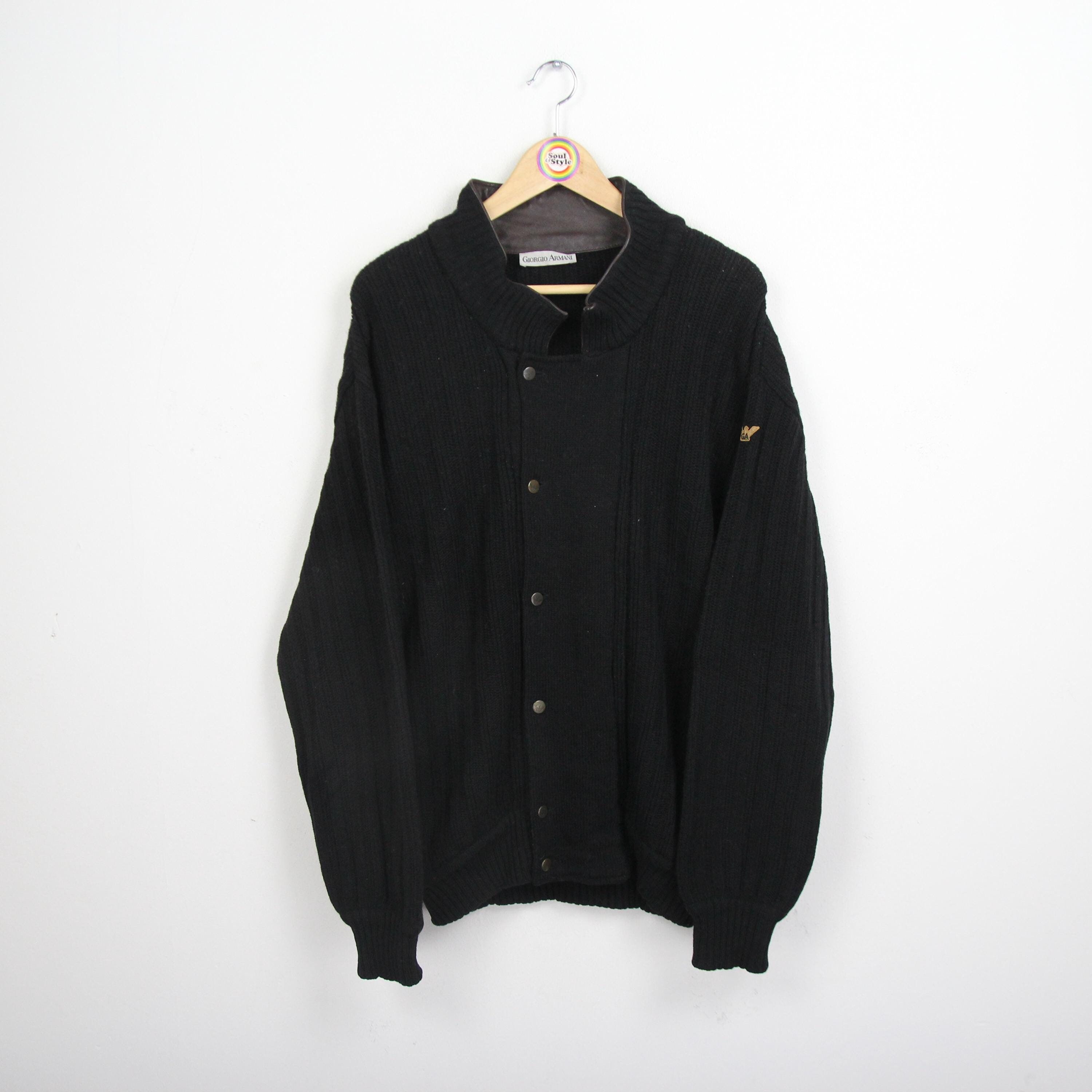 【GIORGIO ARMANI】1980s Design Cardigan Vintage Women's 1970s 1980s Giorgio Armani Wool Gray