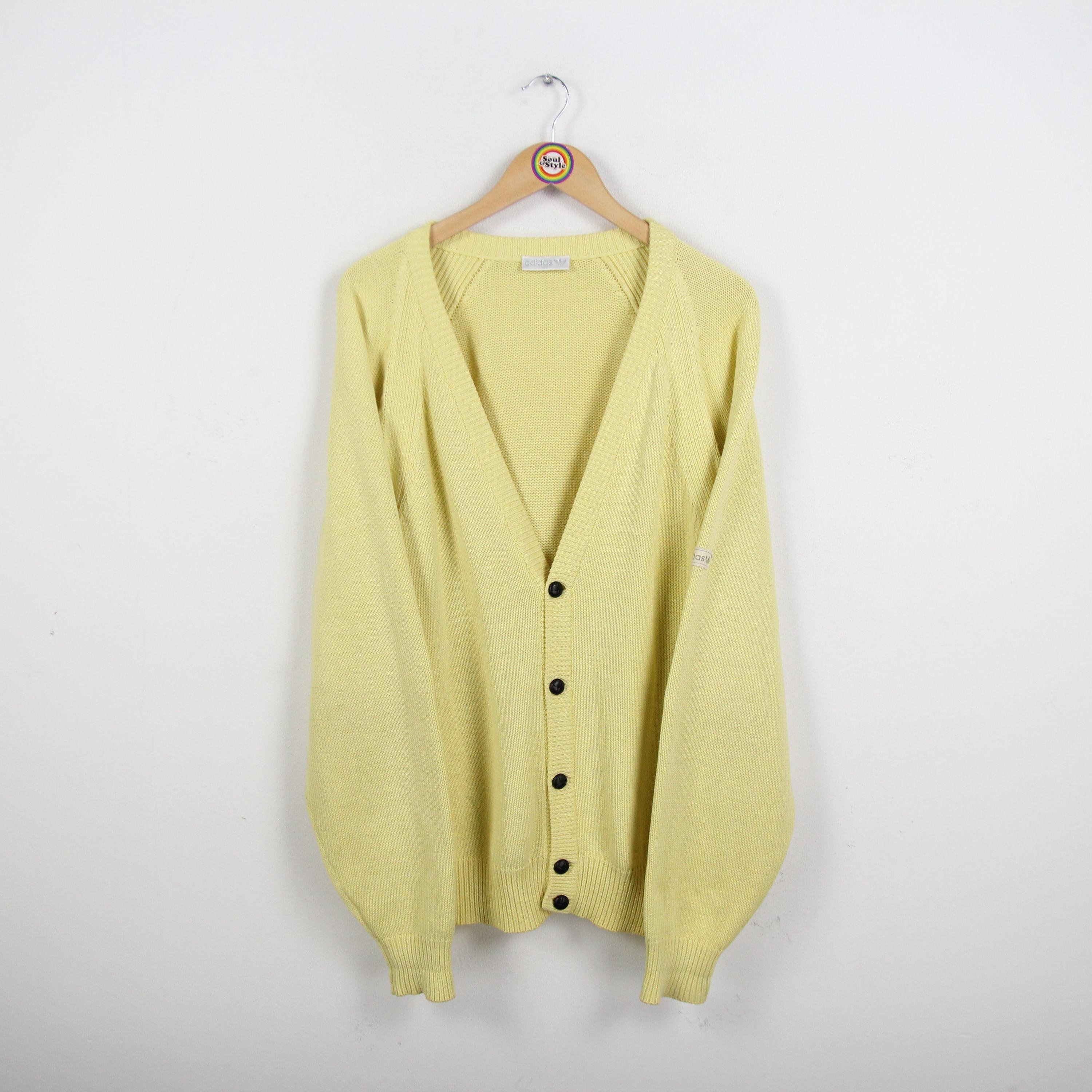 Vintage 80s Cardigan, Size L Adidas - Etsy