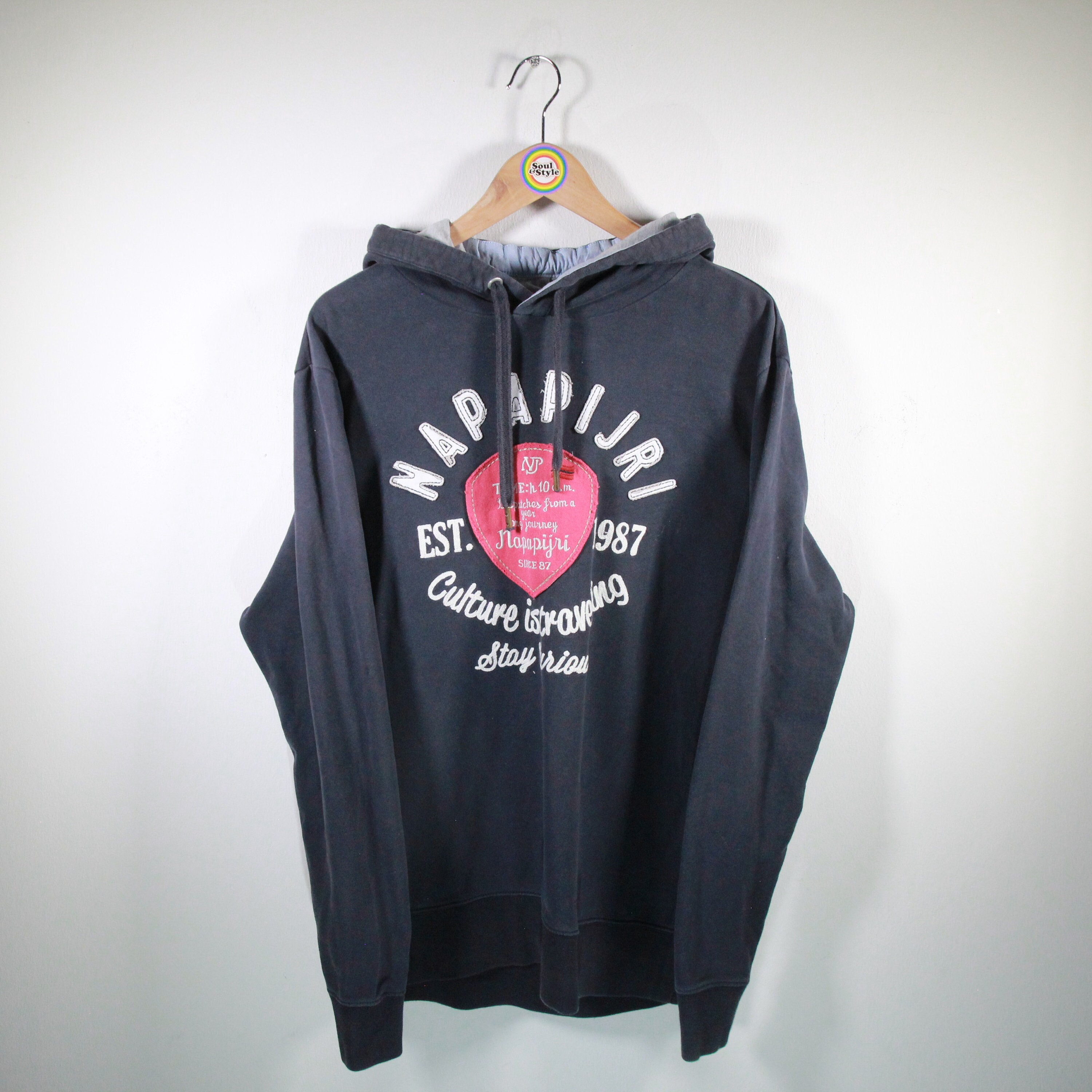Napapijri, Vintage 90s Sweatshirt L Napapijri Hoodie