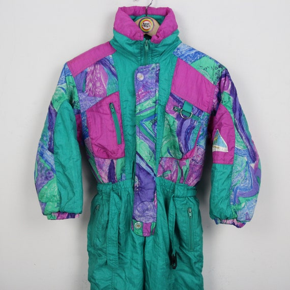 Kids Vintage Retro 80s 90s Ski Suit Skisuit Snows… - image 2