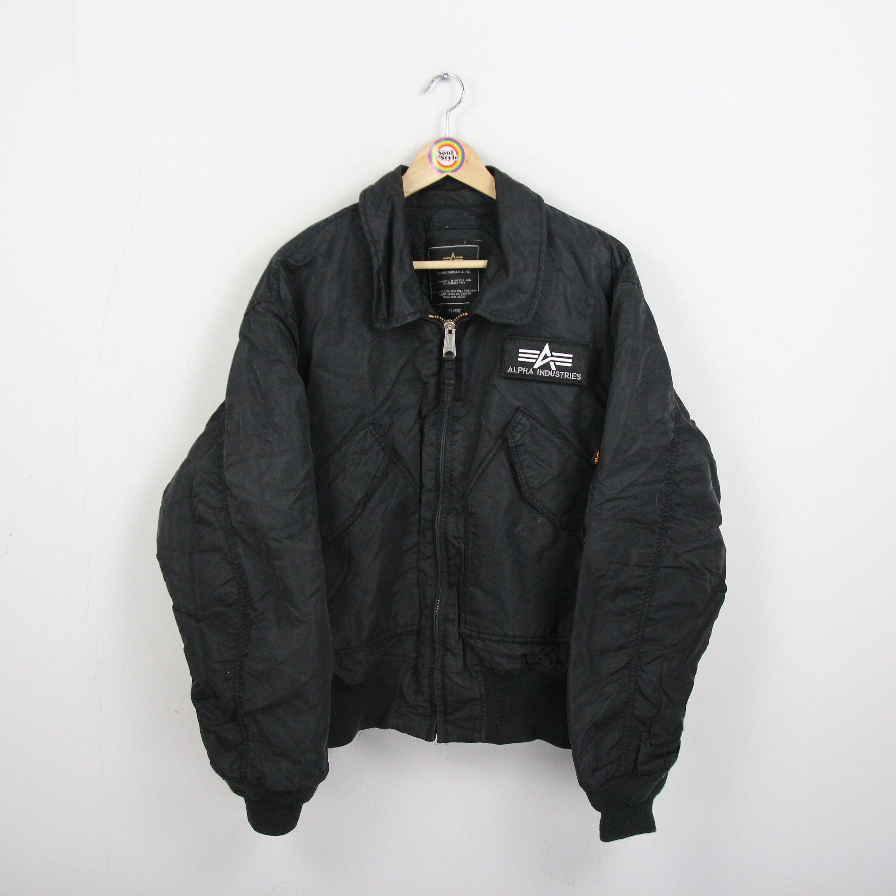 Black Alpha Bomber - Etsy