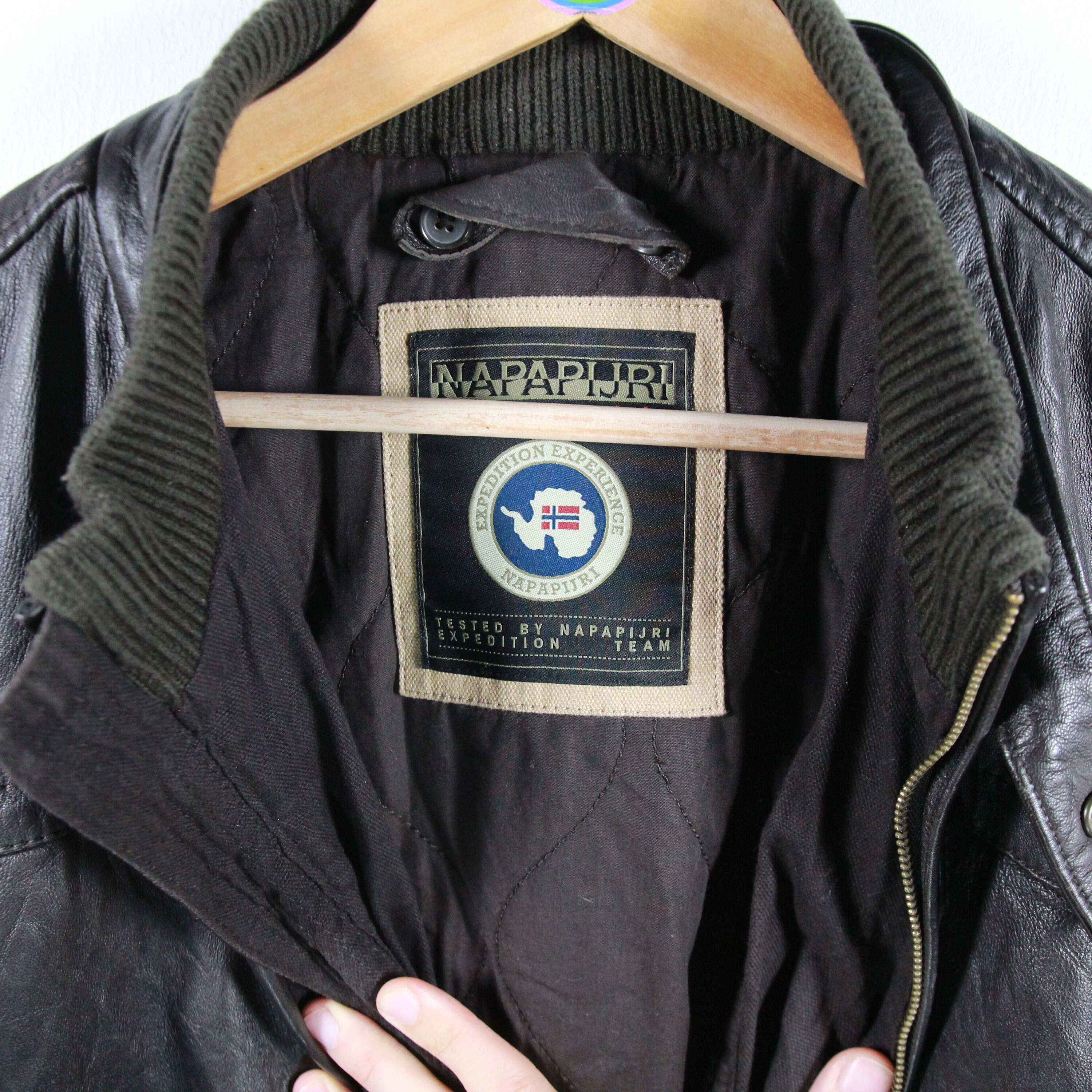 Napapijri Vintage 80s 90s Leather Jacket