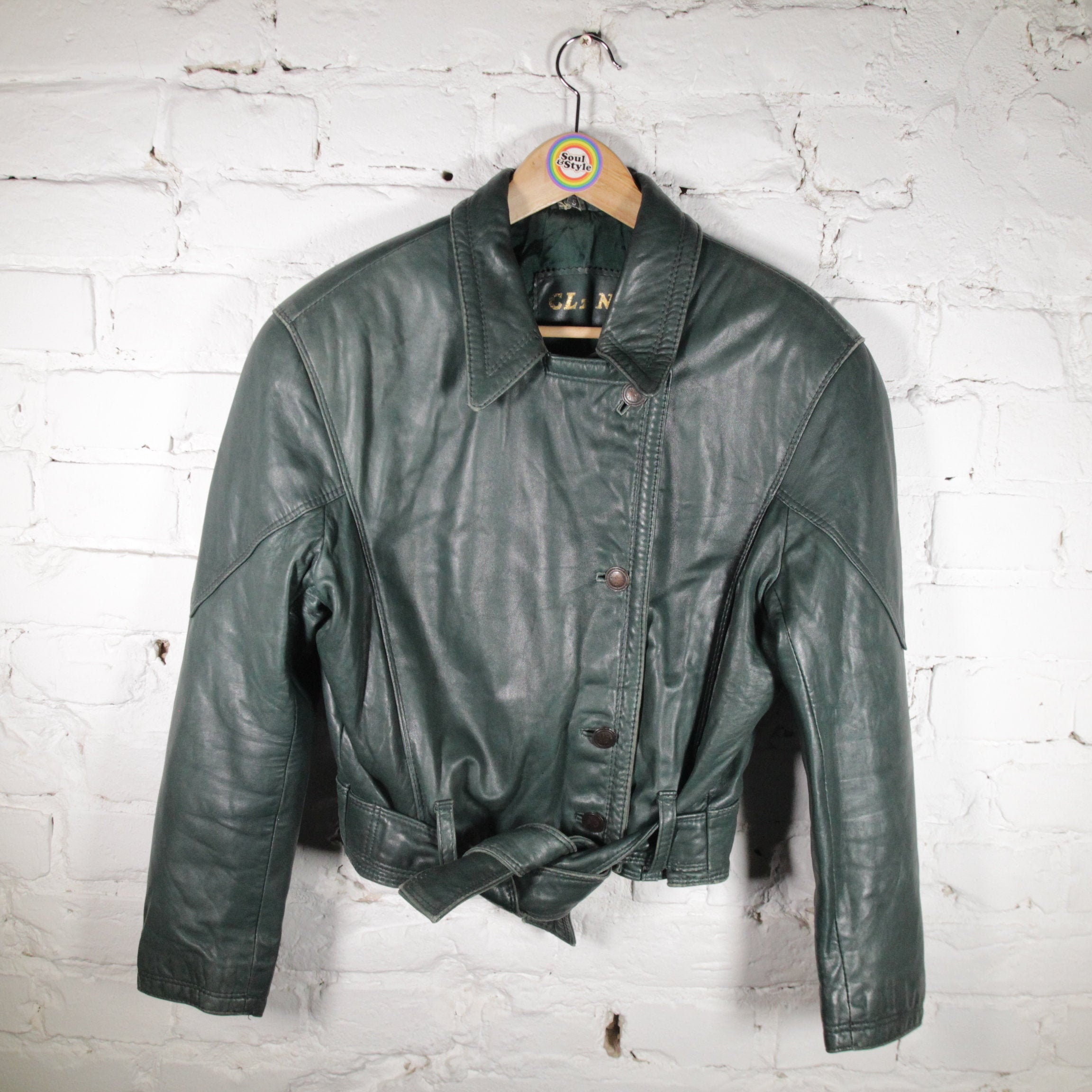 80s leather jacket look top