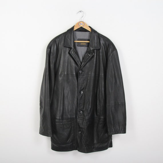 Vintage 80s 90s Sor Sør Leather Coat Size 2XL - Etsy