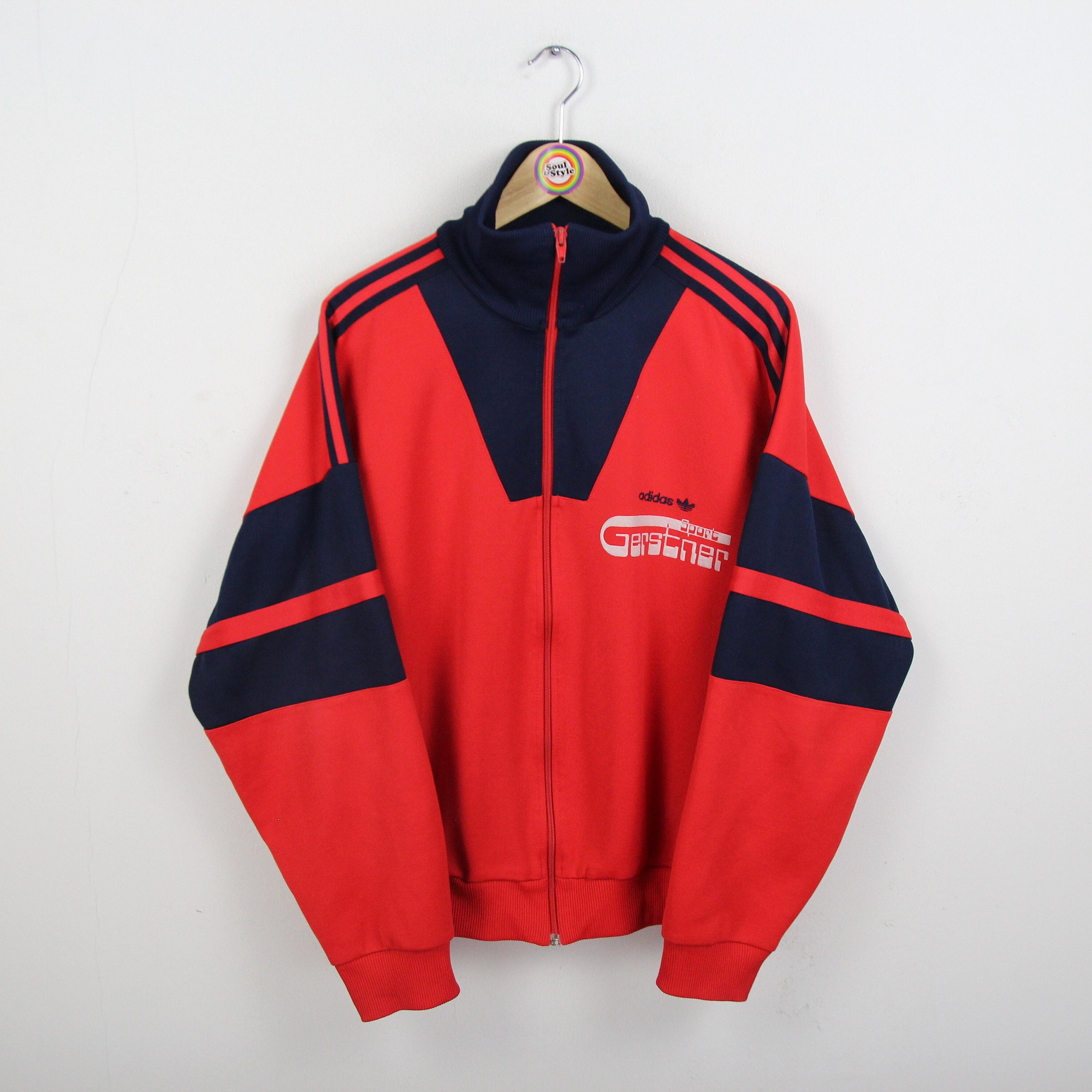 Vintage 80s Scoop Inc Wool Varsity Stadium Jacket Red Old