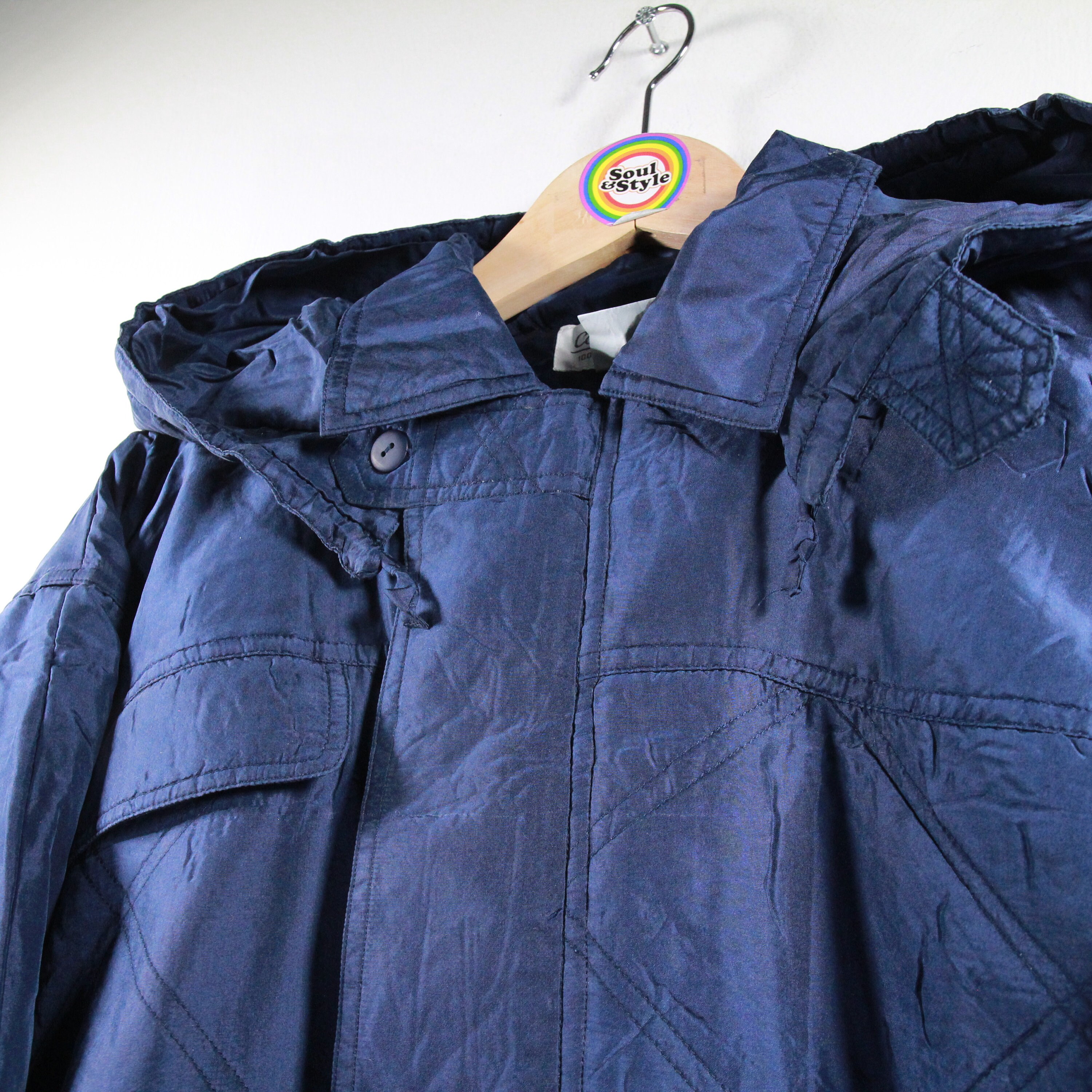 ジャケット・アウター [SullneArchives] 90s Wool Mode Blouson 90s Chanel Navy Wool Jacket | XS - Lucky Vintage
