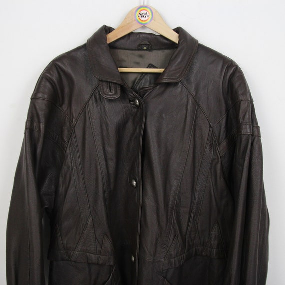 Vintage 80s 90s Leather Jacket Size L (44 Women's Size) Yorn Vintage 80s 90s Leather Jacket Size L (44 Women's Size) Yorn