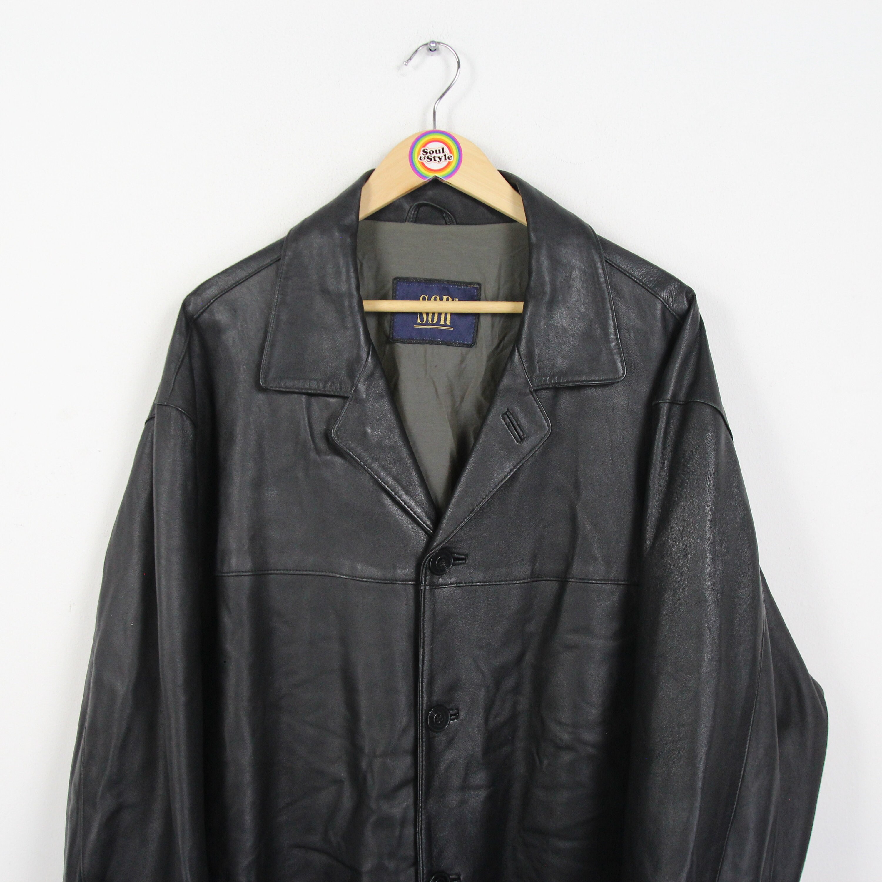 Vintage 80s 90s Atwardson Leather Coat Size L-XL - Etsy Vintage 80s 90s Atwardson Leather Coat Size L-XL - Etsy