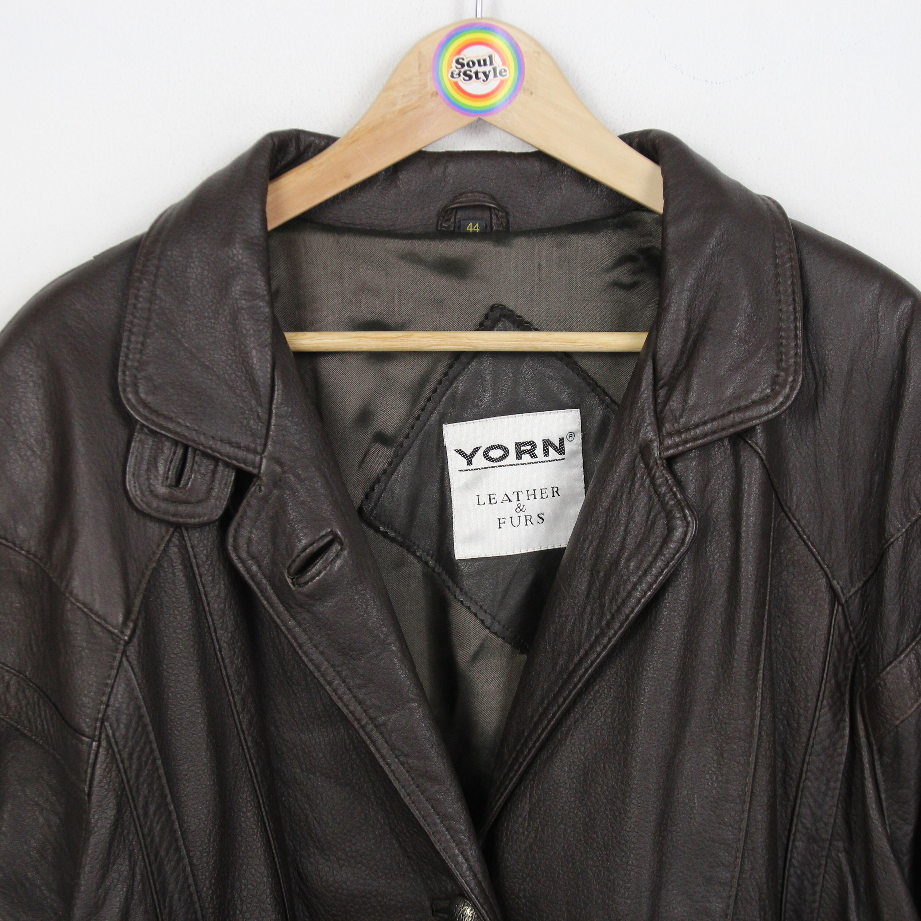 Vintage 80s 90s Leather Jacket Size L (44 Women's Size) Yorn Vintage 80s 90s Leather Jacket Size L (44 Women's Size) Yorn