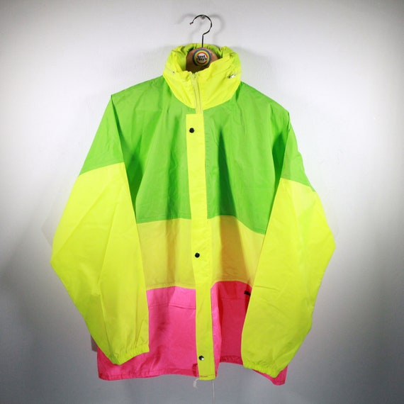 Vintage 90s Rain Jacket M-L Windbreaker 