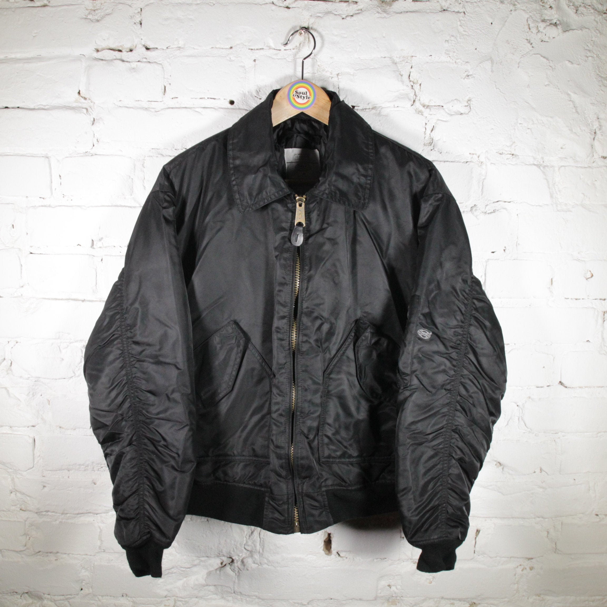 Blouson Aviateur US Airforce Style CWU - Nylon, Doublure Polaire, Nombreuses Poches, Noir