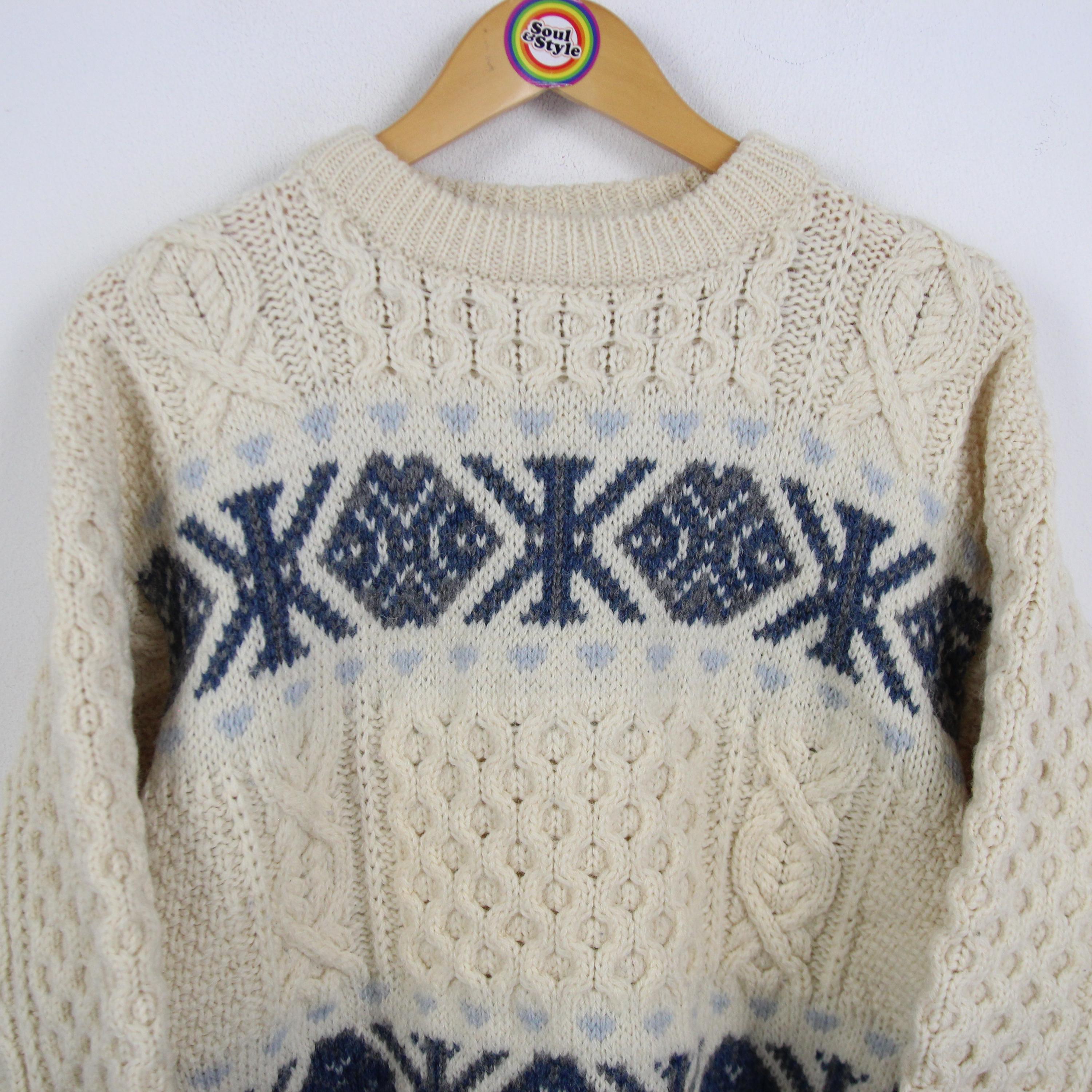 Vintage 80s Bonner Ireland Knitted Sweater Size S Made in Ireland 