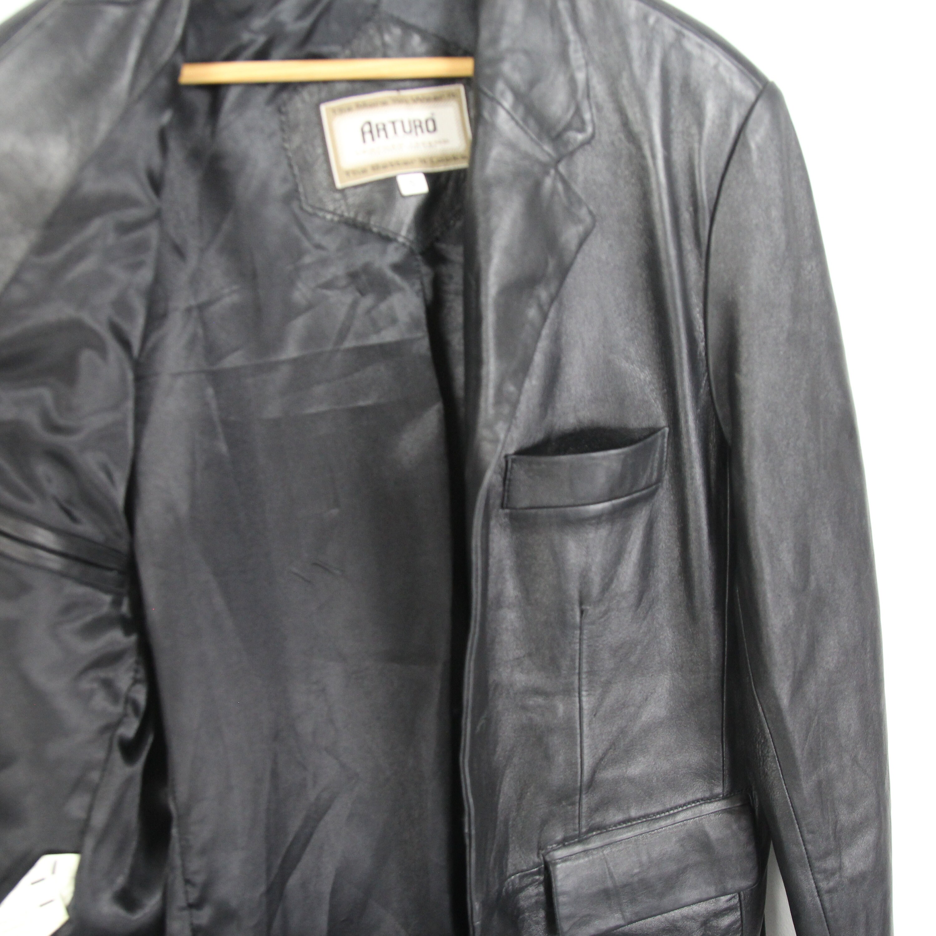 Vintage 80s 90s Arturo Leather Coat Size S - Etsy Sweden