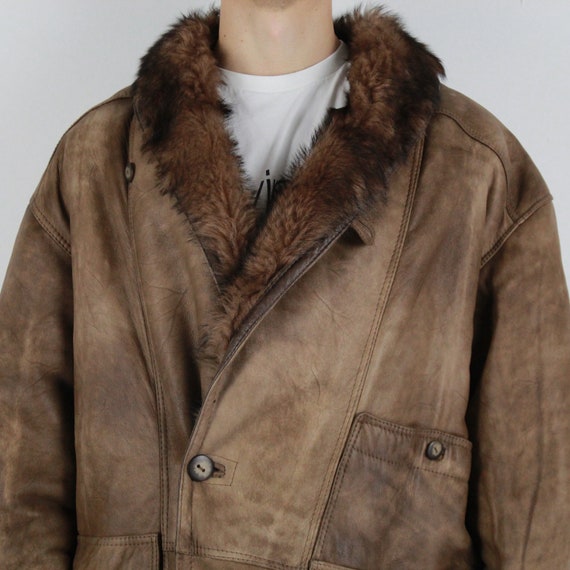 Vintage 80s 90s Lambskin Coat Leather Jacket Size XL 52 Lambskin 