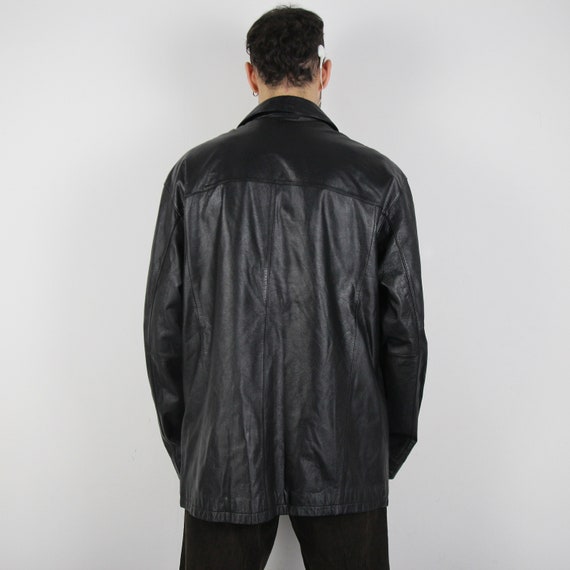 Vintage 80s 90s Giorgio leather coat size XL - image 8