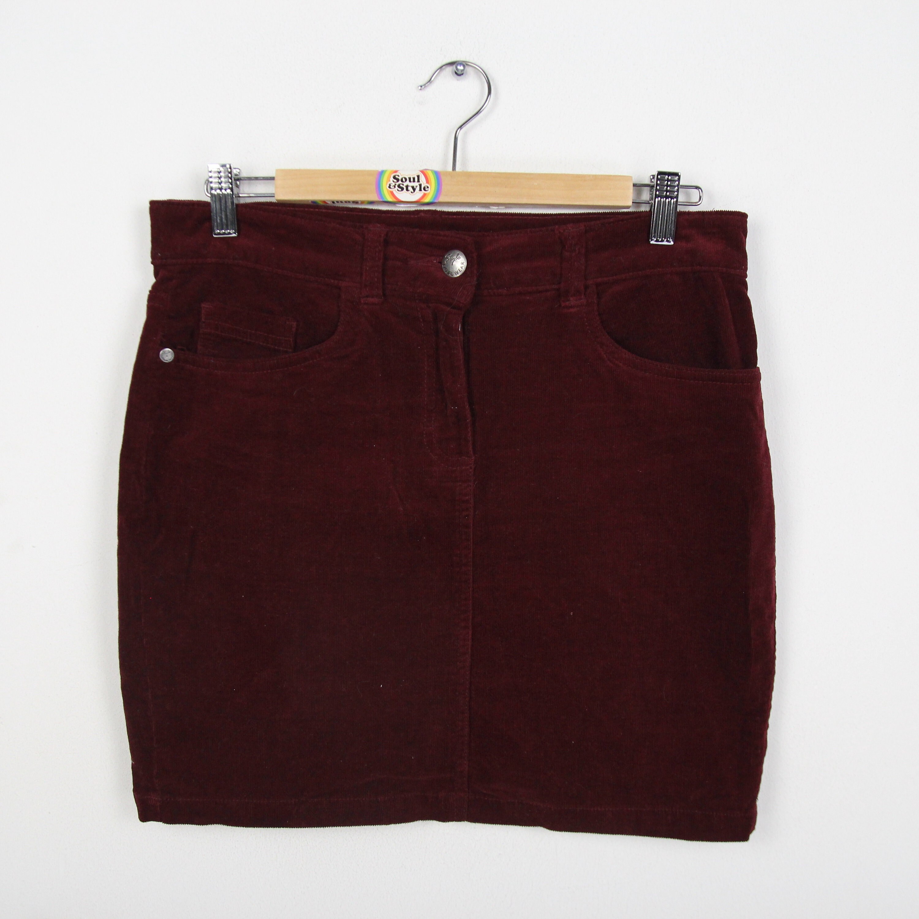 Corduroy mini skirt burgundy 2025