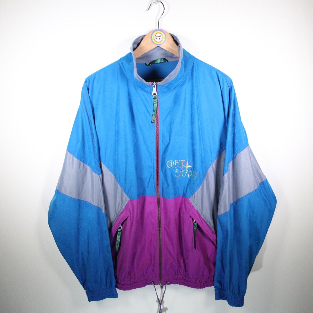 Decrépito Oriental Solitario Vintage 90s Windbreaker Chaqueta deportiva M Training Jacket - Etsy España