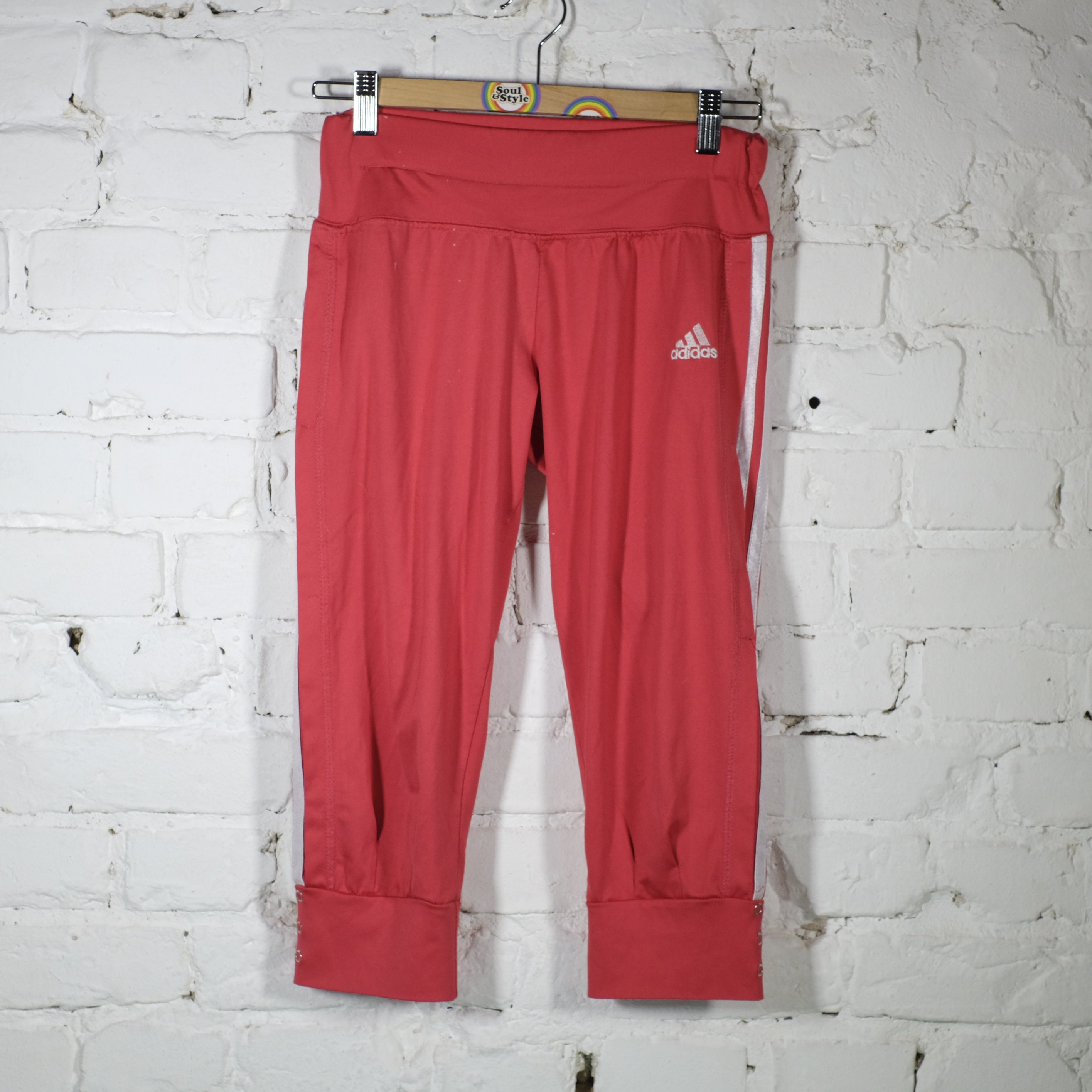 Pink Adidas pants, Shiny-wear