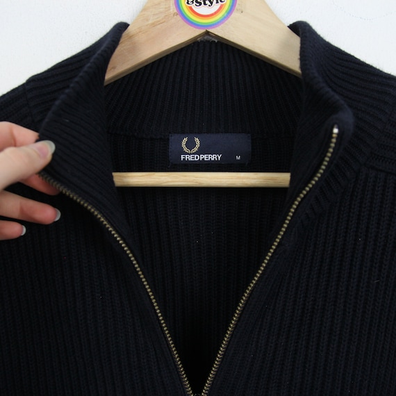 Vintage 80s Strickjacke Size M Fred Perry - image 5