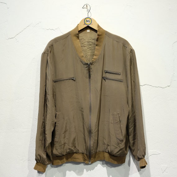 Vintage 90s Silk Blouson Jacket Silk L/50
