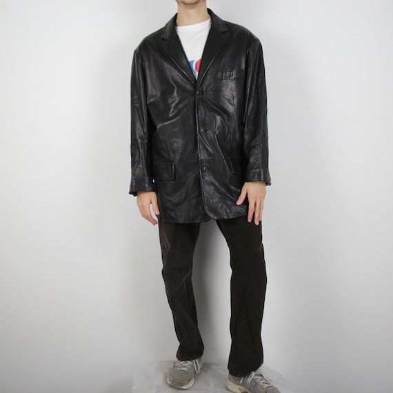 Vintage 80s 90s Jake's Leather Coat Size XL (54) - Etsy Canada