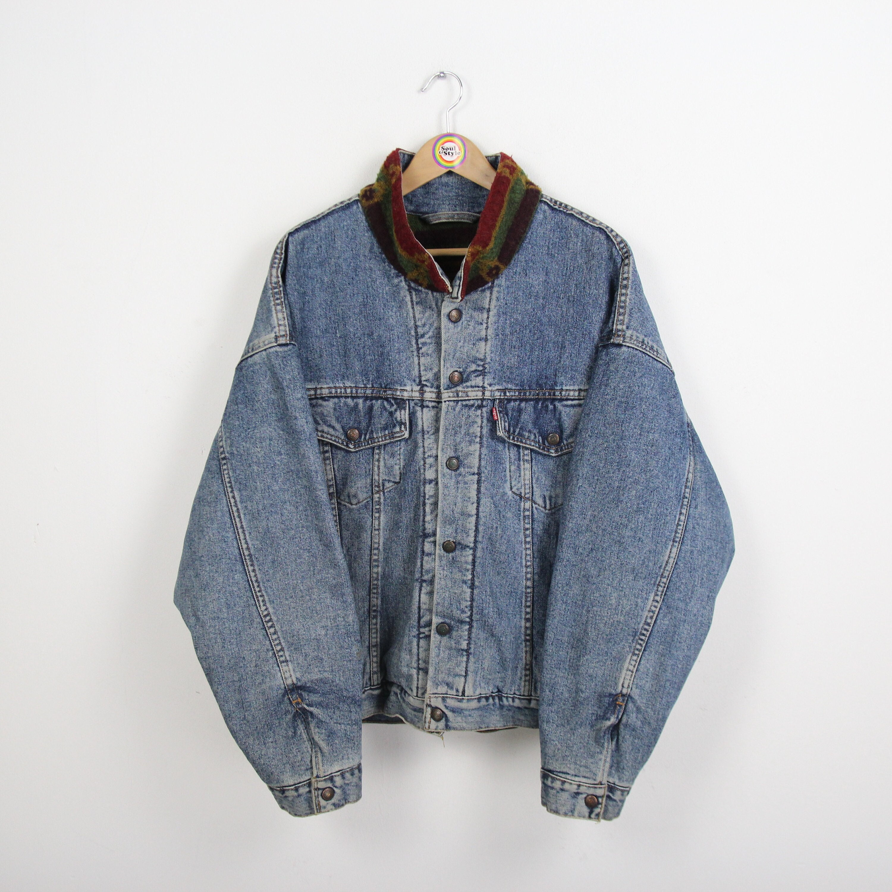 Vintage 90s Denim Jacket Denim Jacket Lined Size XL Levi's