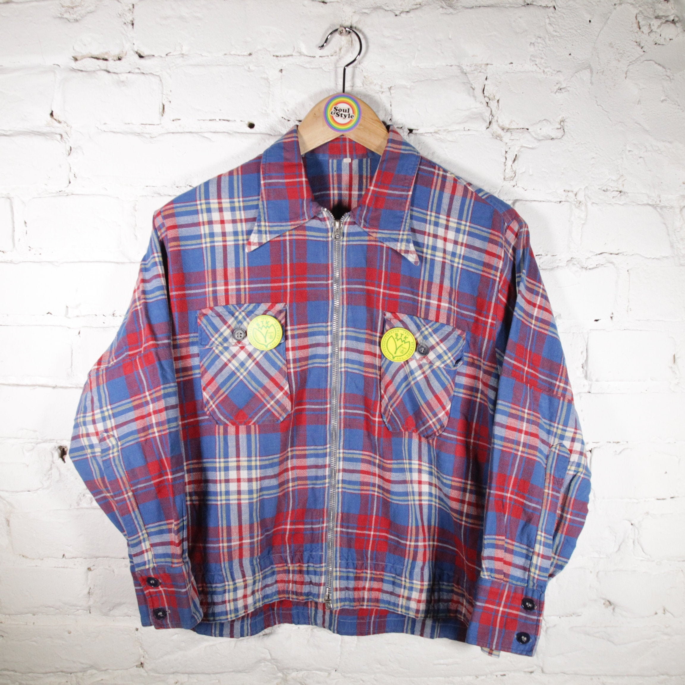 Vtg 70s Streetwear Mens Medium Distressed Quilted Flannel