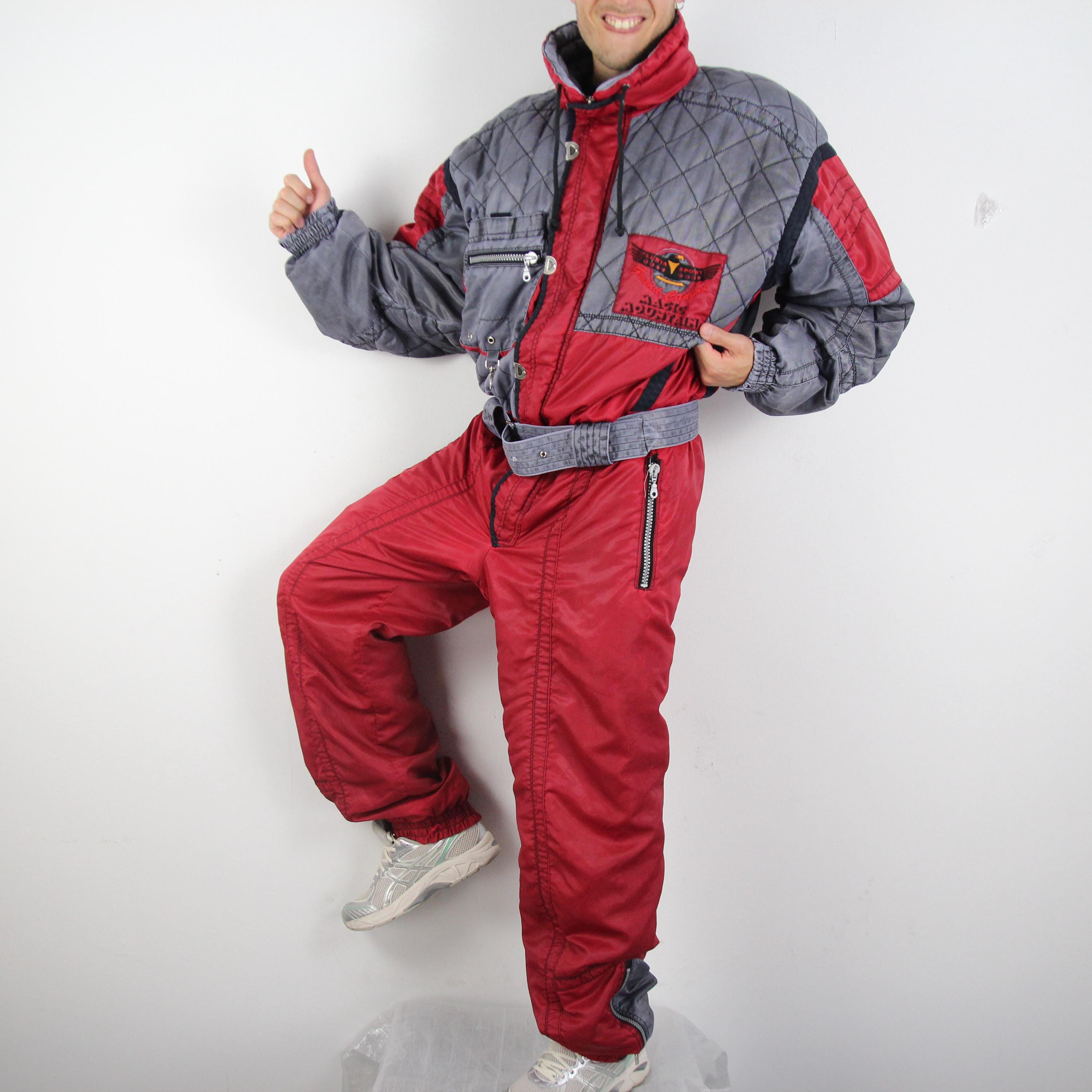 Vintage Retro 80s 90s Ski Suit Skisuit Snowsuit Wear Jumpsuit Size