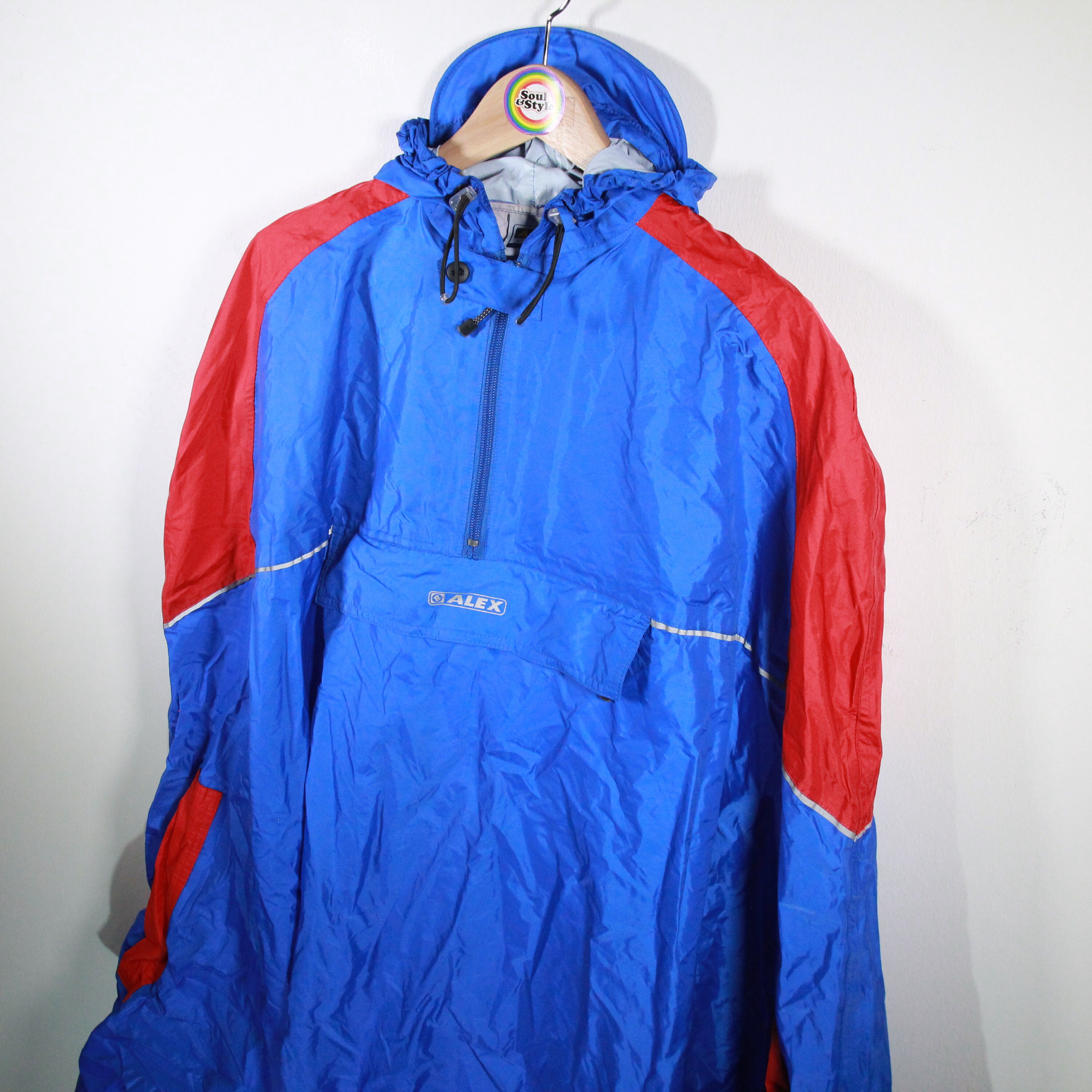 Vintage 90s Rain Jacket Slip Jacket M ALEX Windbreaker Poncho