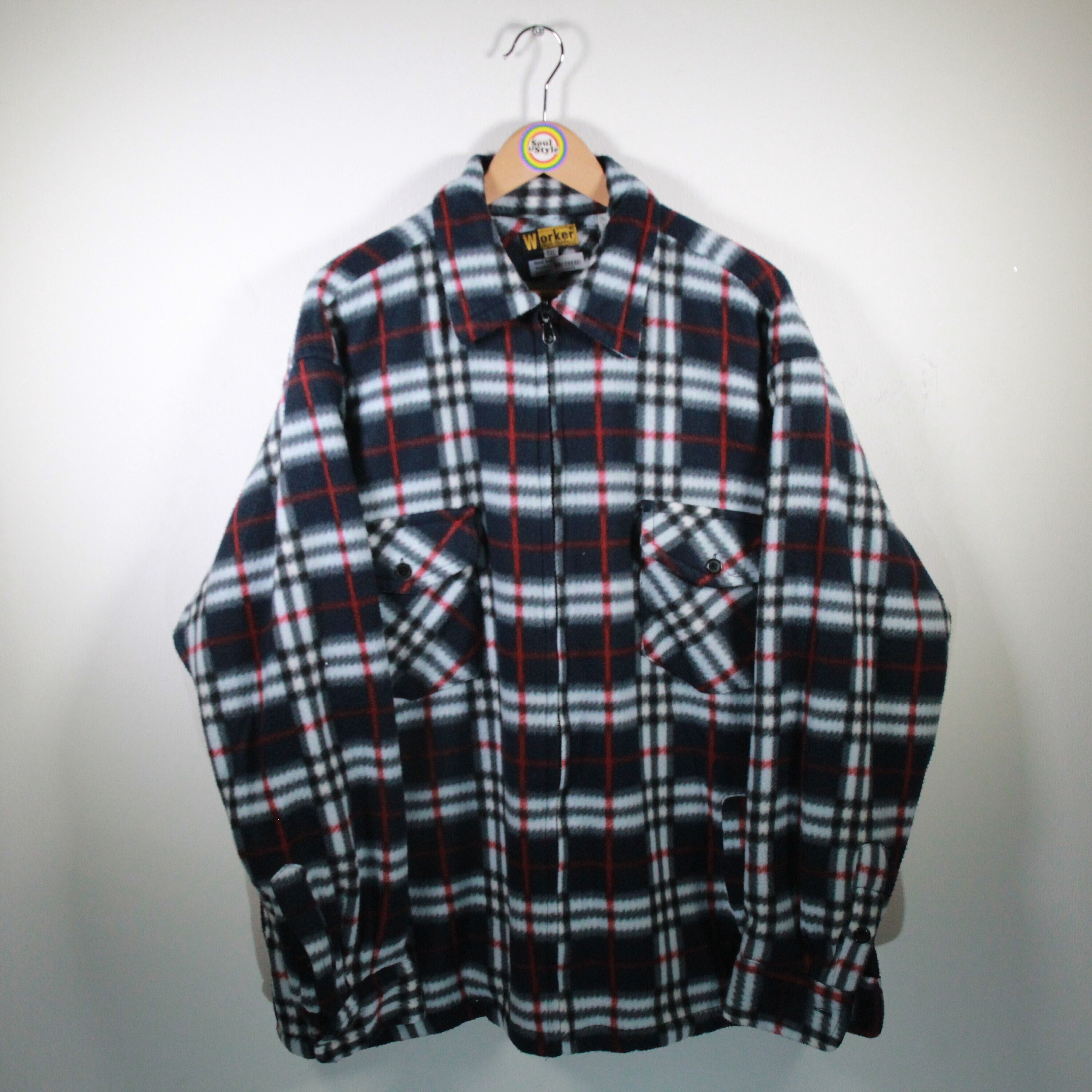Vintage 90s Fleece Sweater Flannel 