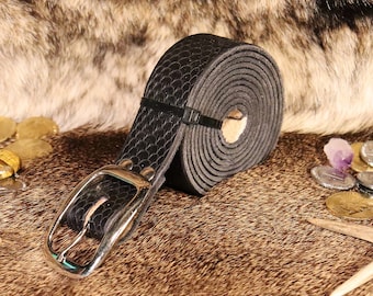 Handmade 1.25" Leather Jeans Belt, Custom Unisex Belt