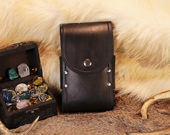 Cell phone pouch, Leather Accessories, LARP, Cosplay and Renaissance Faries