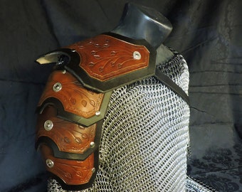 Leather Ranger Pauldron, Shoulder Armor, Elven Pauldron