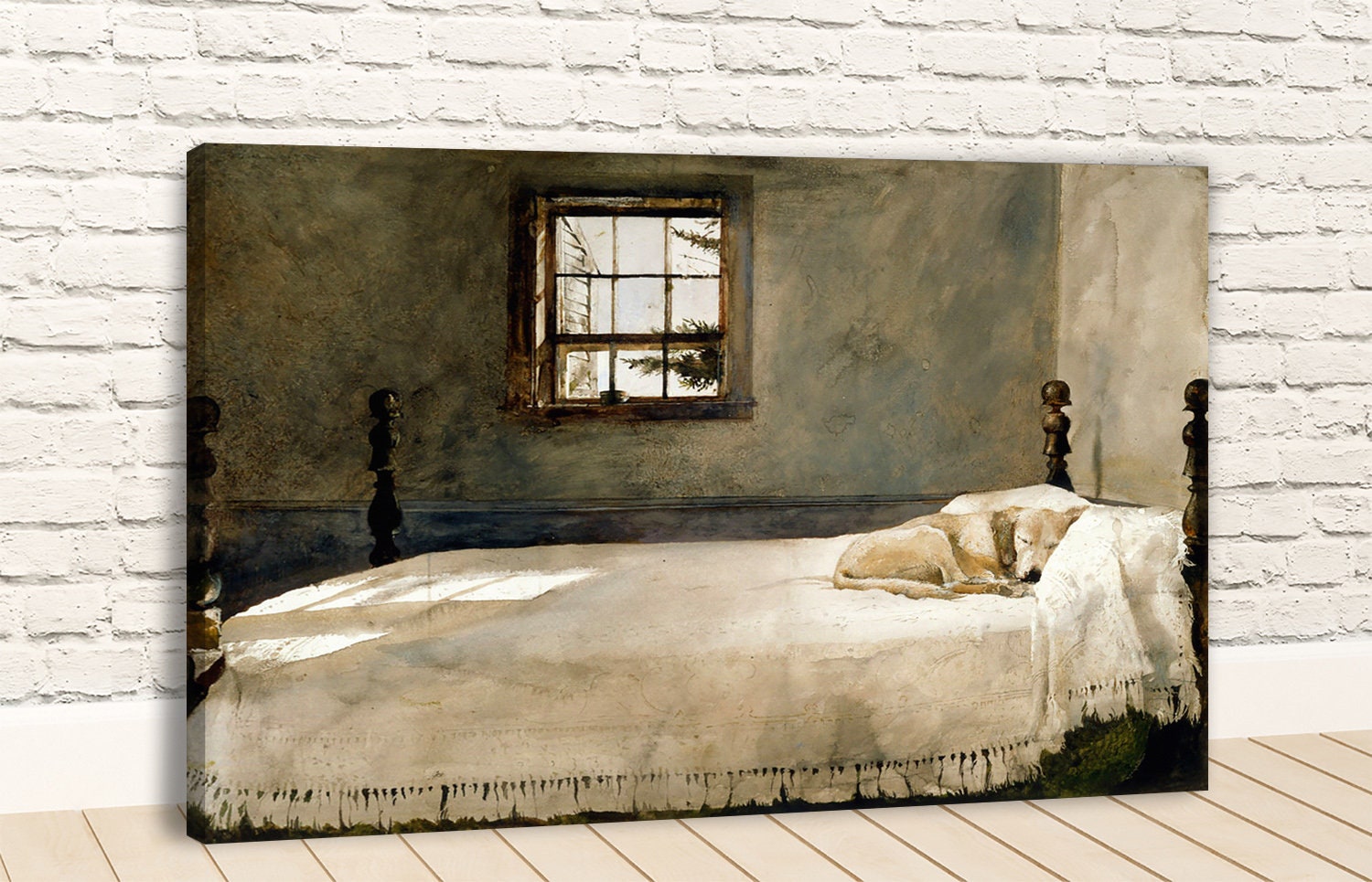 Andrew Wyeth Dog Sleeping on a Bed Canvas Wall Art | Etsy