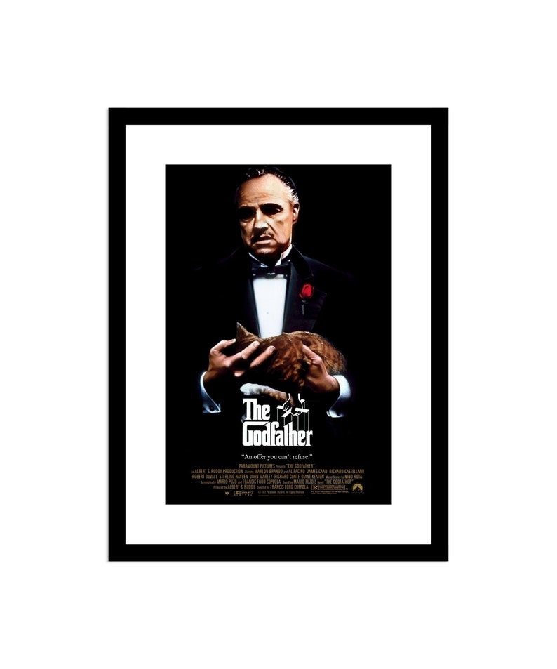 The Godfather 1972 Vintage Movie Poster Framed Photo Print Etsy