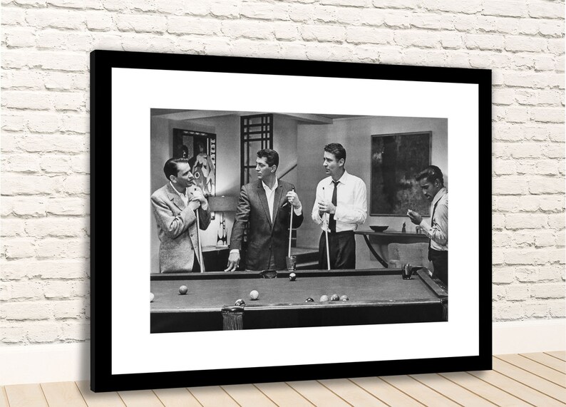 The Rat Pack Playing Pool Framed Photo Print Etsy