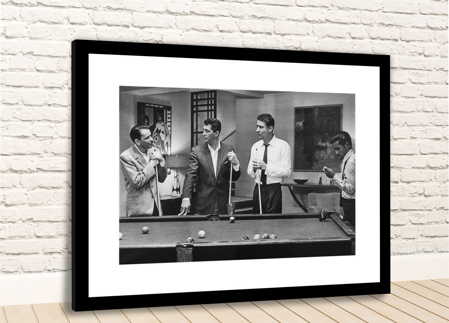 The Rat Pack Playing Pool Framed Photo Print Etsy
